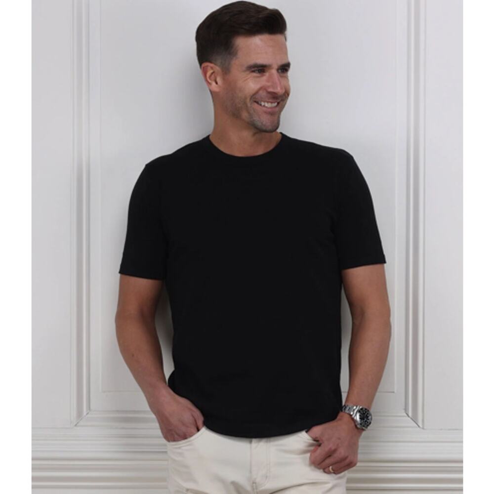 Collars and Co Lucca Cotton and Silk Tee Shirt Black Size 3XL NEW